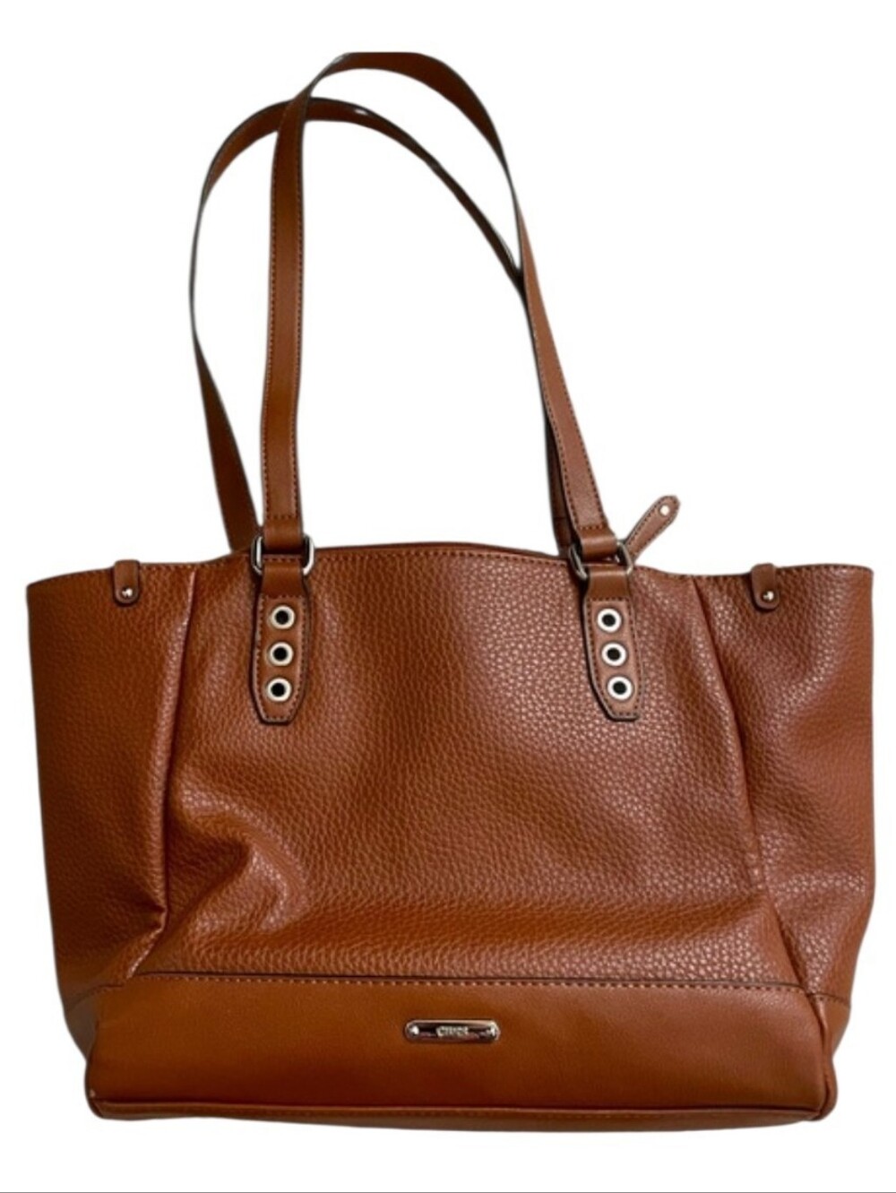 Vintage Chaps Amber Brown Vegan Faux Leather Shoulder Bag Shopper Purse - 10x17